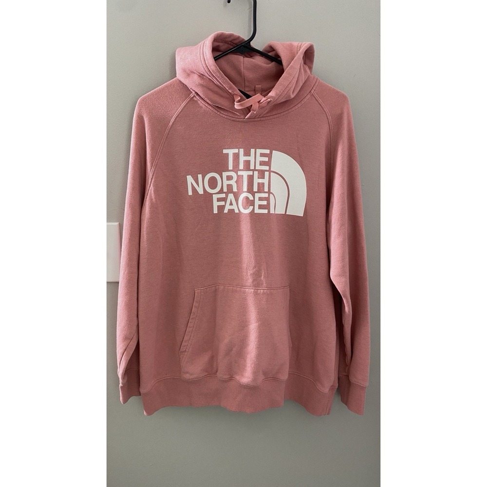 The North Face Womens Half Dome Hoodie Size Large Warm Pink Pullover Sweatshirt